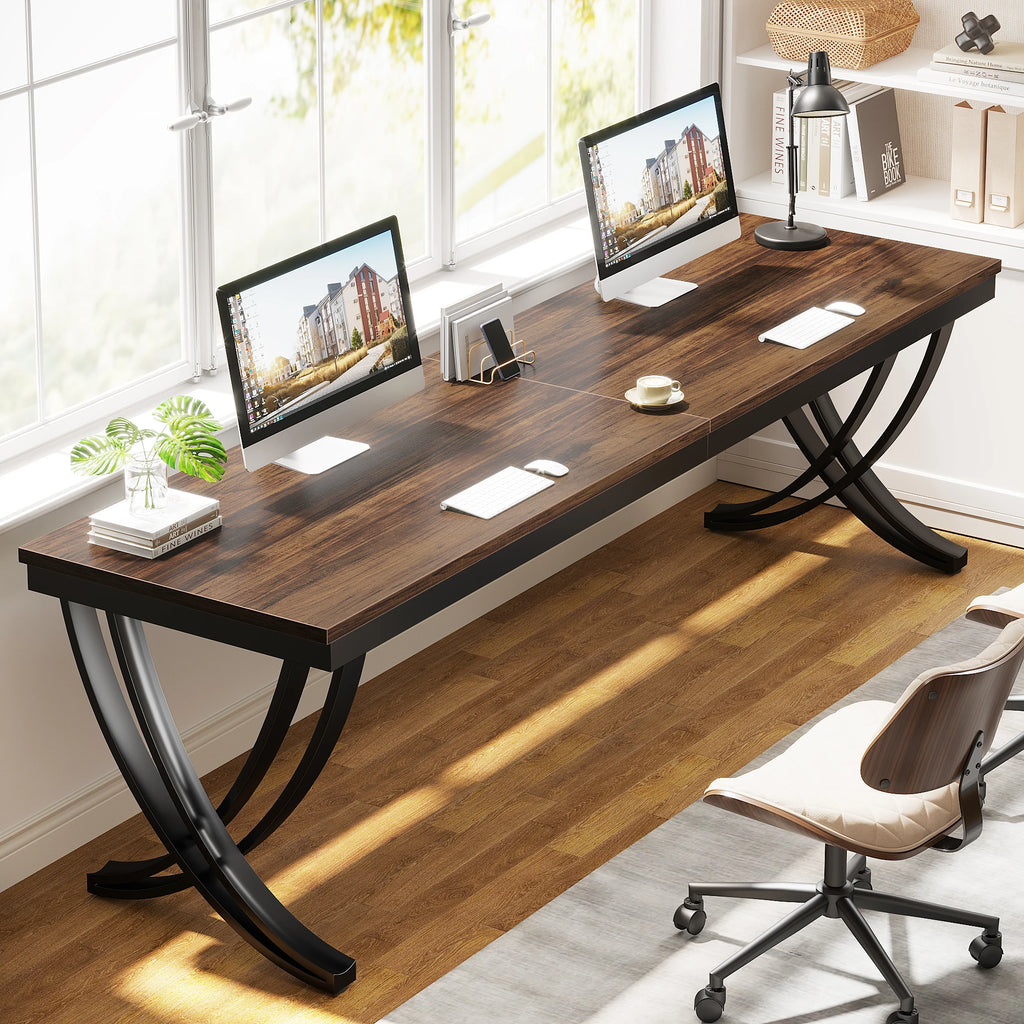 Bureau de travail double XXL en bois