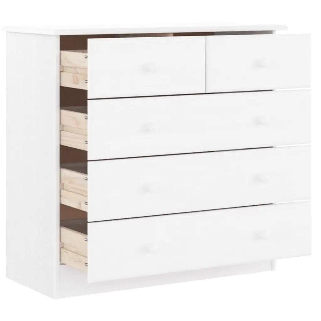 Commode blanche en bois avec rangement