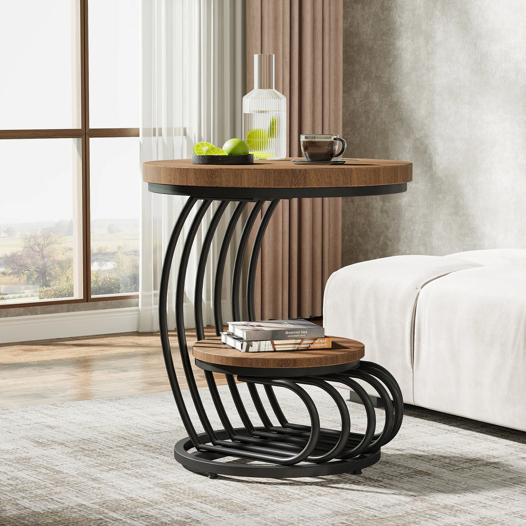 Table d'appoint ronde moderne avec support