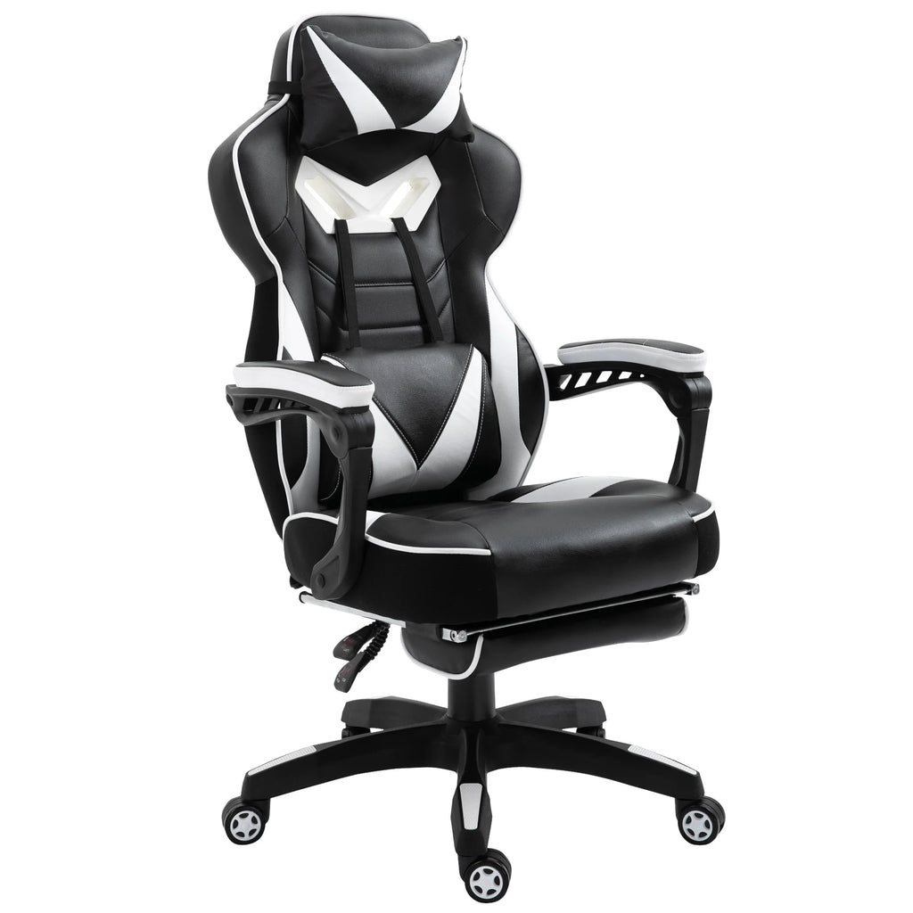 Chaise de jeu ergonomique avec dossier inclinable en cuir