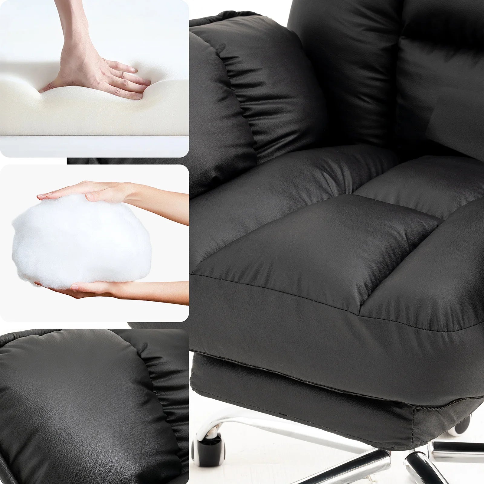 Fauteuil de bureau inclinable et ergonomique en similicuir