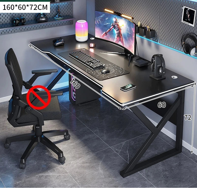 Bureau gamer en métal noir et blanc