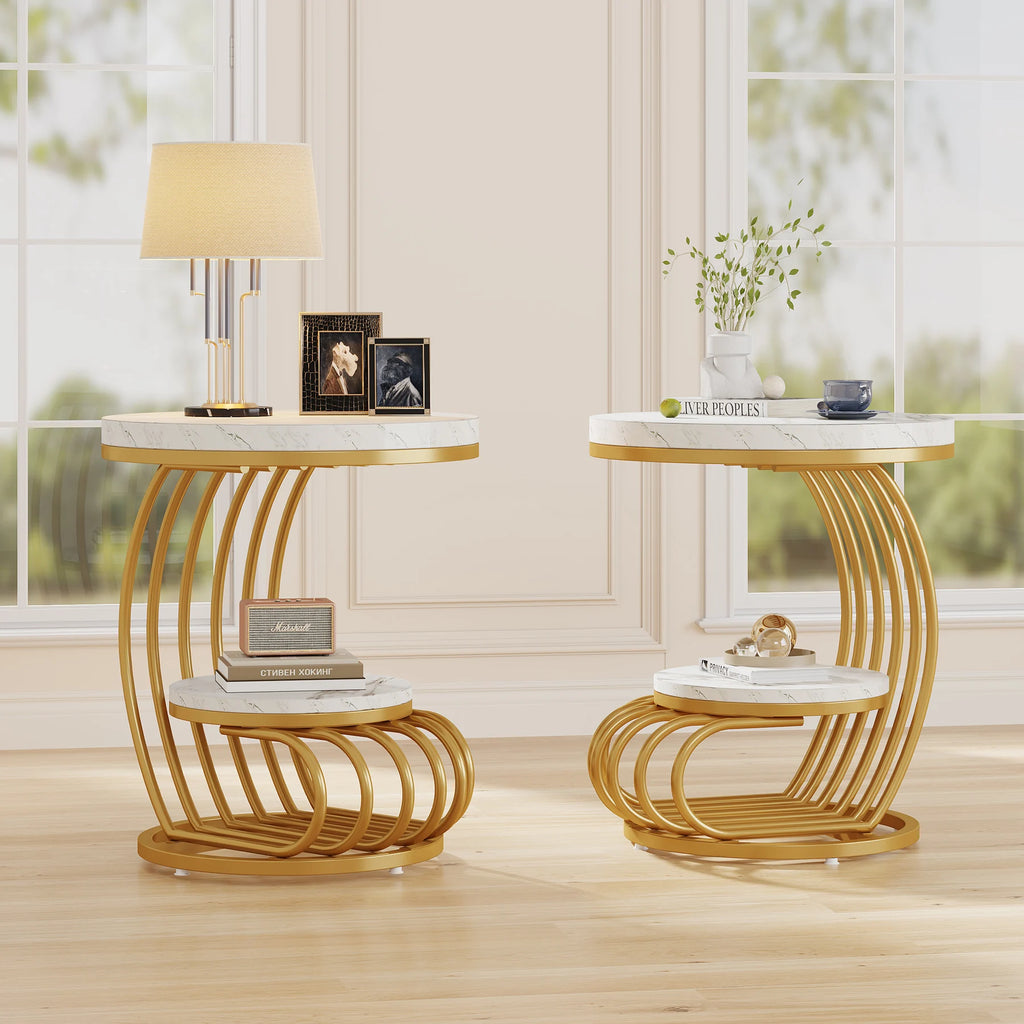 Table d'appoint ronde moderne avec support