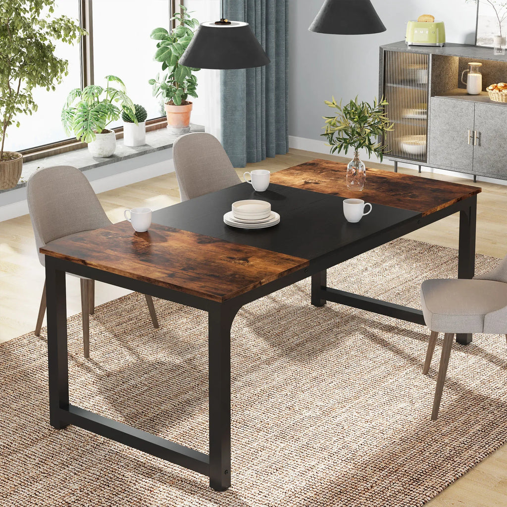 Bureau large de travail en bois