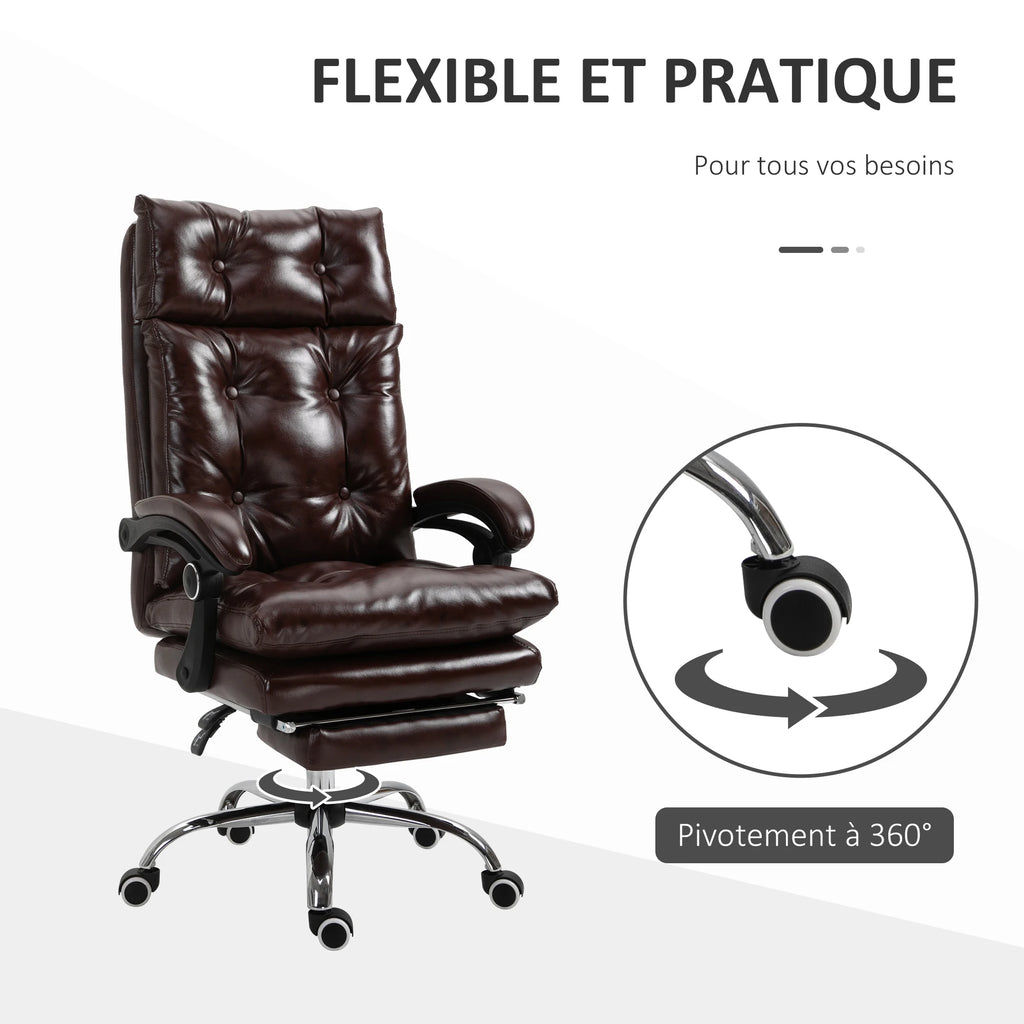 Fauteuil de bureau ergonomique avec dossier inclinable et repose-pieds