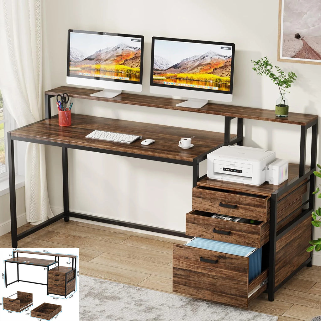 Bureau d'angle rectangulaire en bois