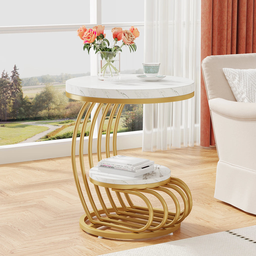 Table d'appoint ronde moderne avec support