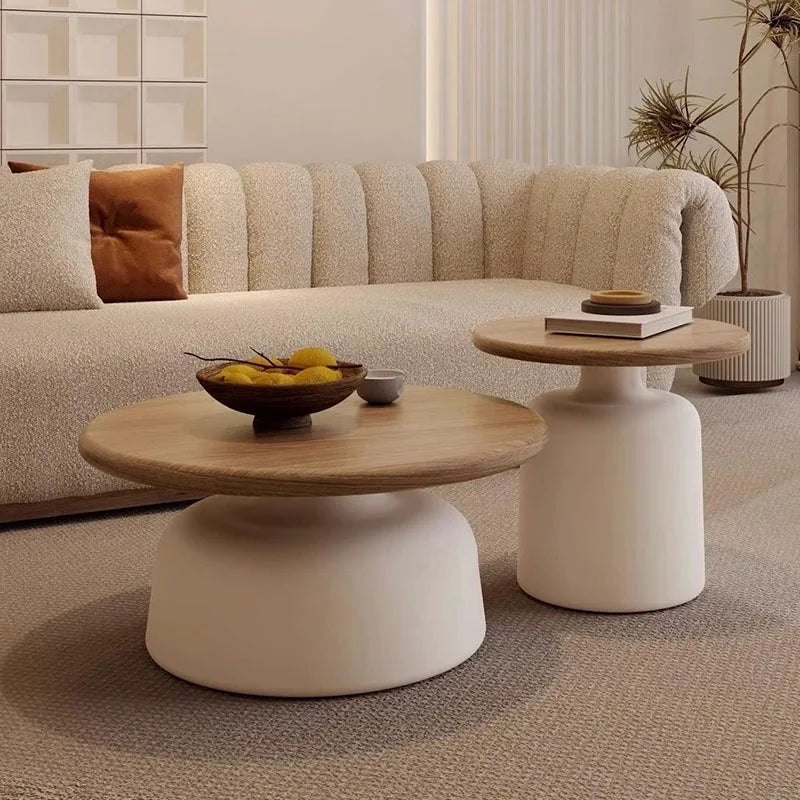 Table basse ronde style nordique et moderne