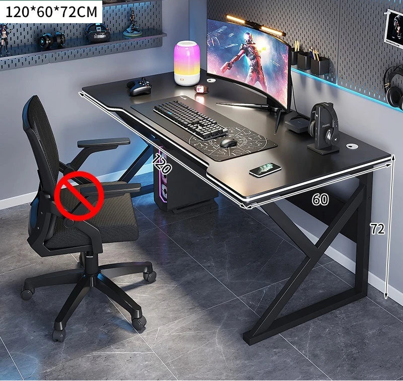 Bureau gamer en métal noir et blanc