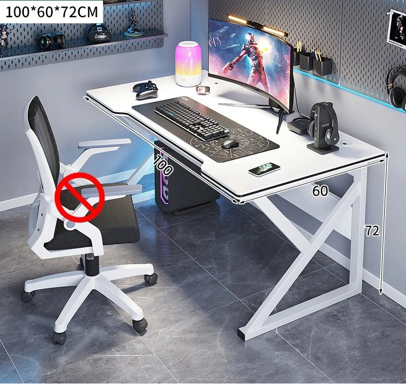 Bureau gamer en métal noir et blanc