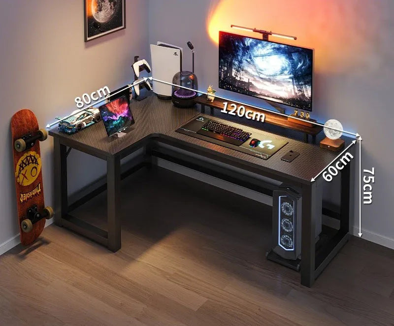 Bureau d'angle noir minimaliste