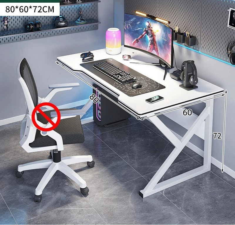 Bureau gamer en métal noir et blanc