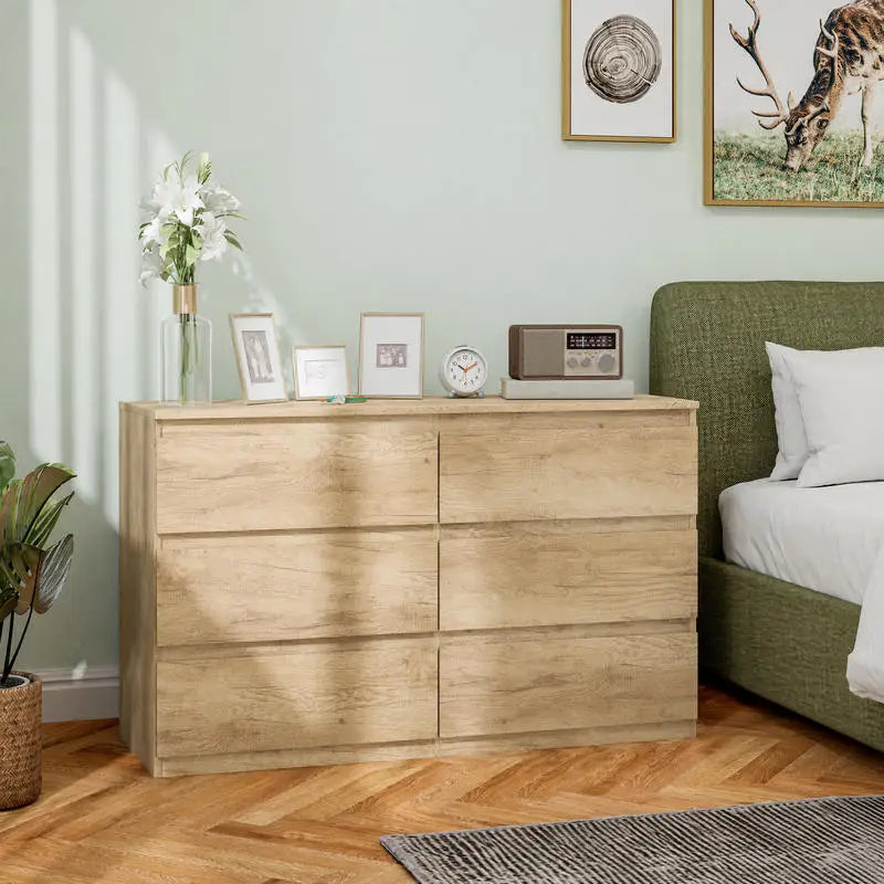 Commode a 6 tiroirs de rangement sans poignées minimaliste