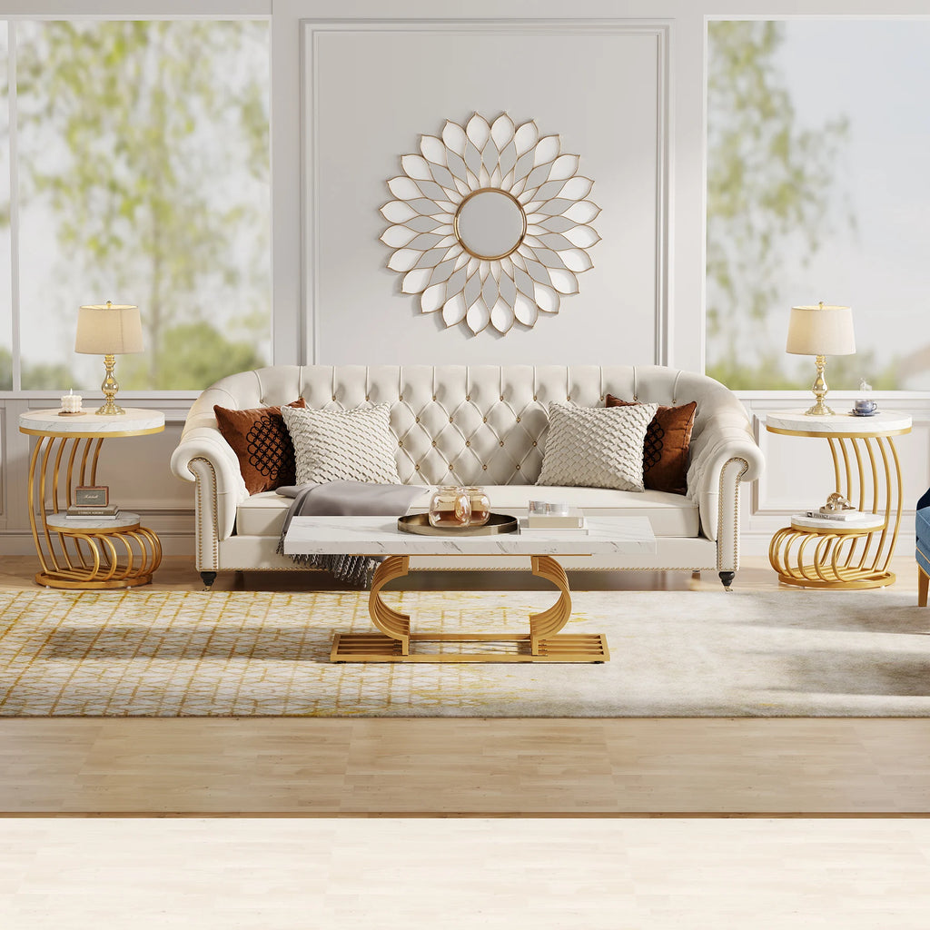 Table d'appoint ronde moderne avec support