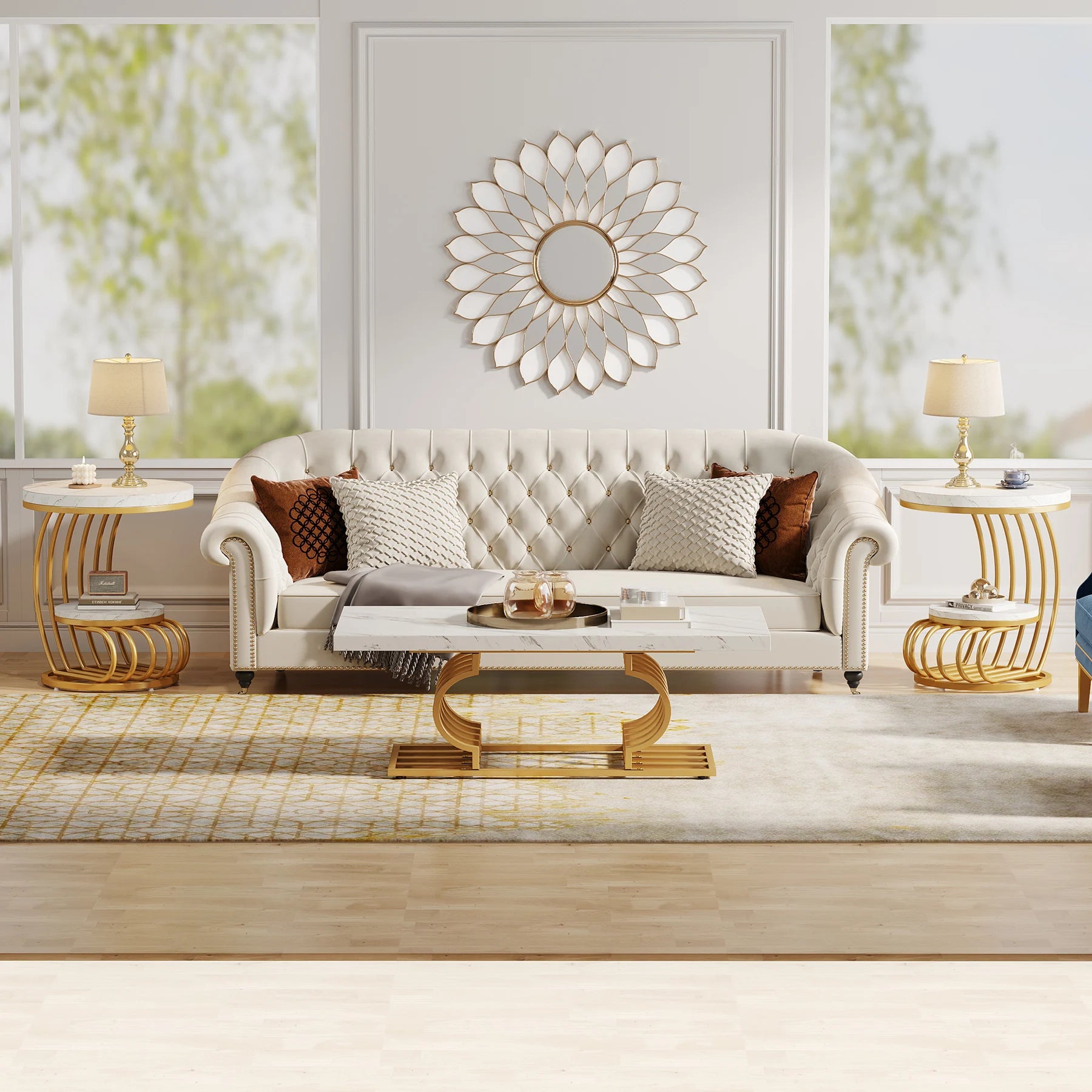Table d'appoint ronde moderne avec support