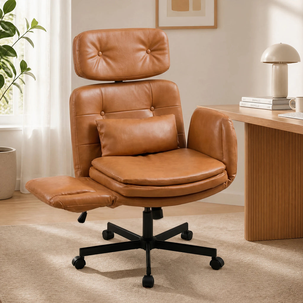 Chaise de bureau pivotante ergonomique avec accoudoirs rabattables
