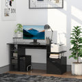 Bureau de travail noir avec rangement en bois