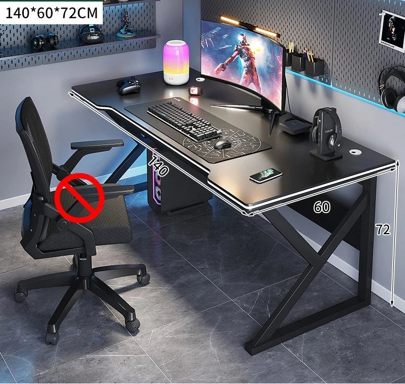 Bureau gamer en métal noir et blanc