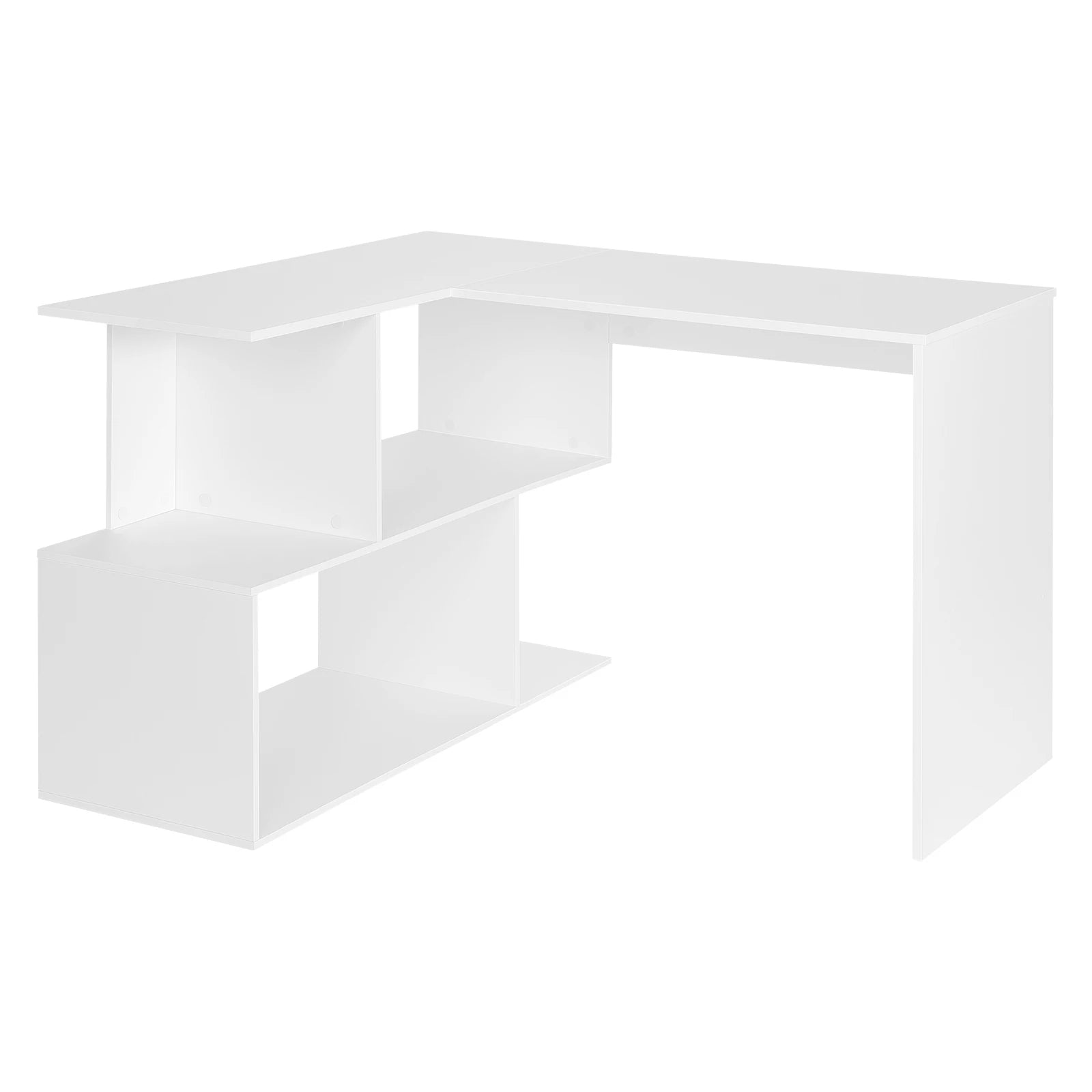 Bureau d'angle de travail avec rangement minimaliste