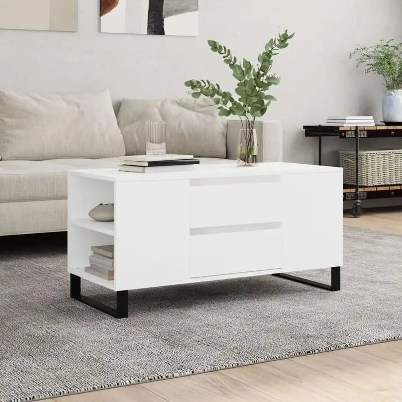 Table basse moderne en bois avec rangement minimaliste
