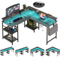 Bureau d'angle gamer en acier long
