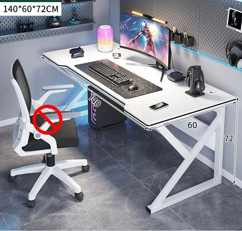Bureau gamer en métal noir et blanc