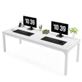 Bureau long en bois avec double espaces de travail