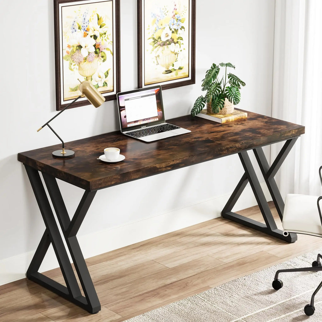 Bureau de travail minimaliste en bois et métal
