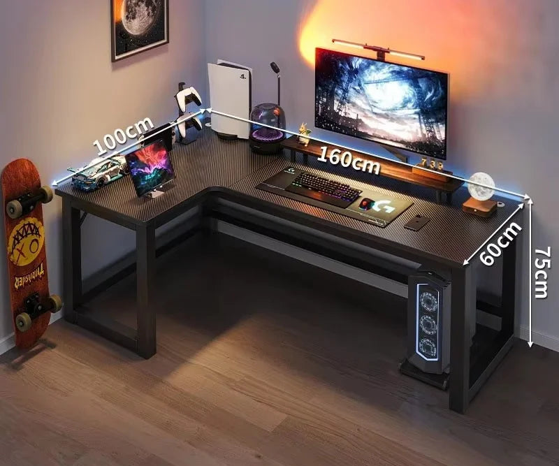 Bureau d'angle noir minimaliste