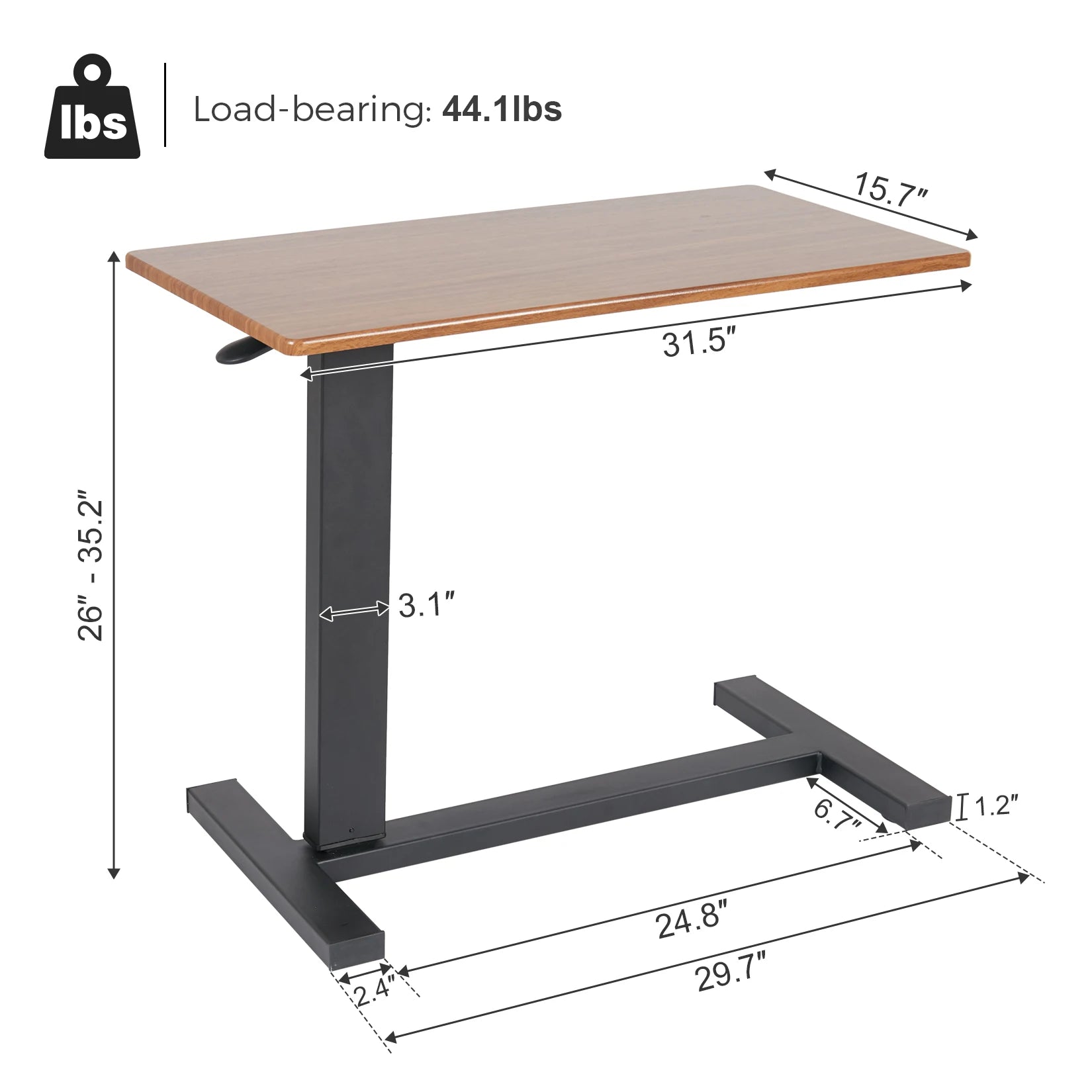 Bureau de travail en bois pour lit