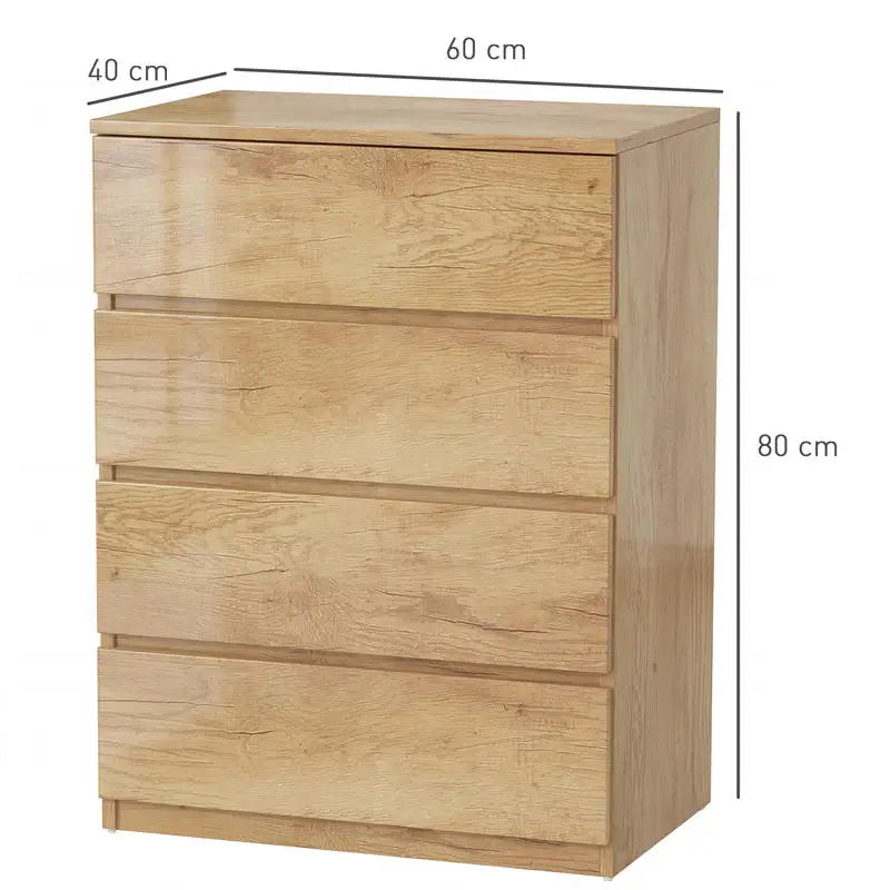 Commode a 4 tiroirs de rangement en bois minimaliste
