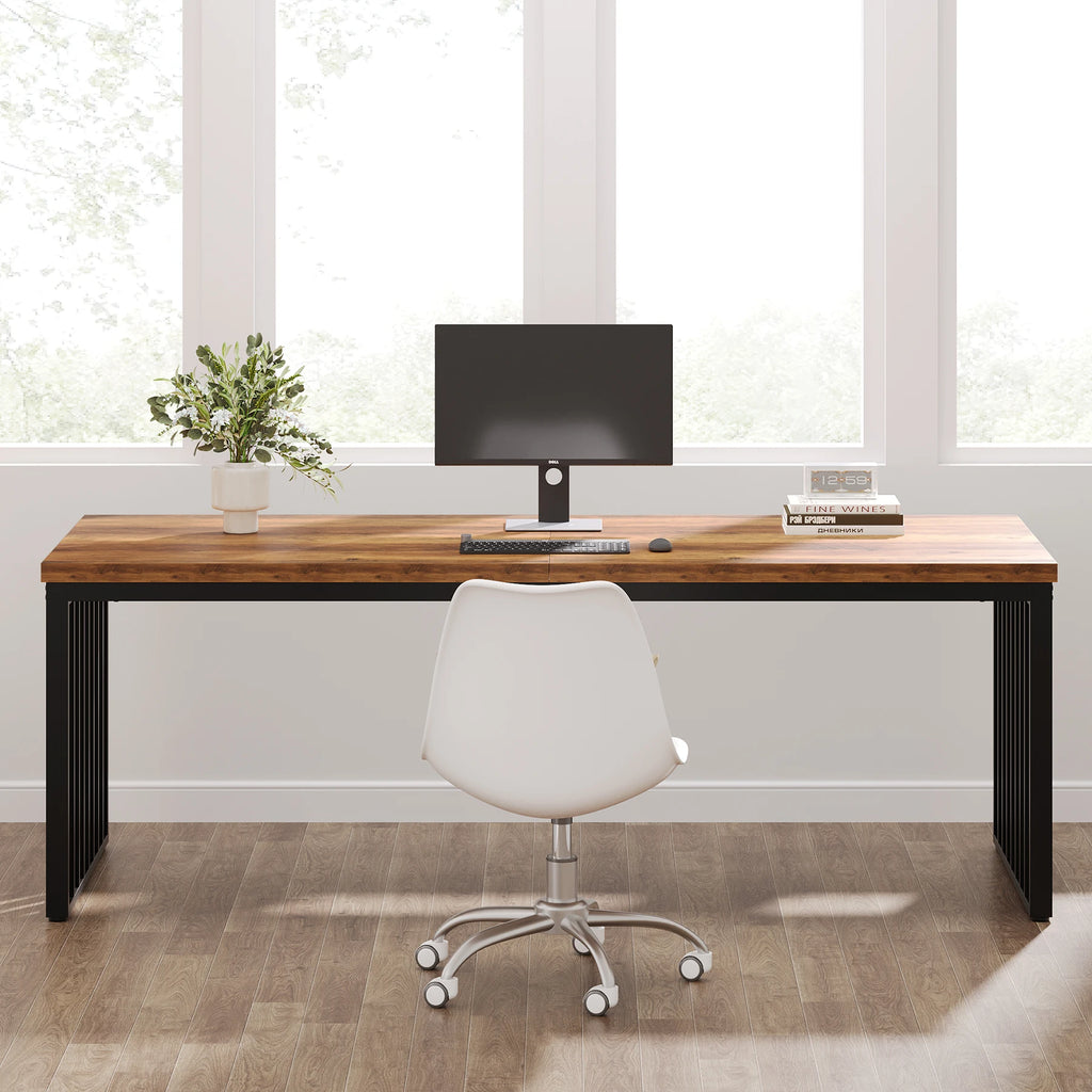 Bureau de travail industriel en bois
