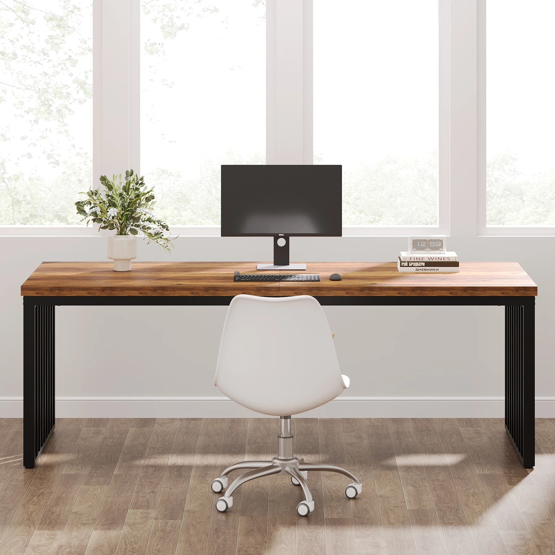 Bureau de travail industriel en bois