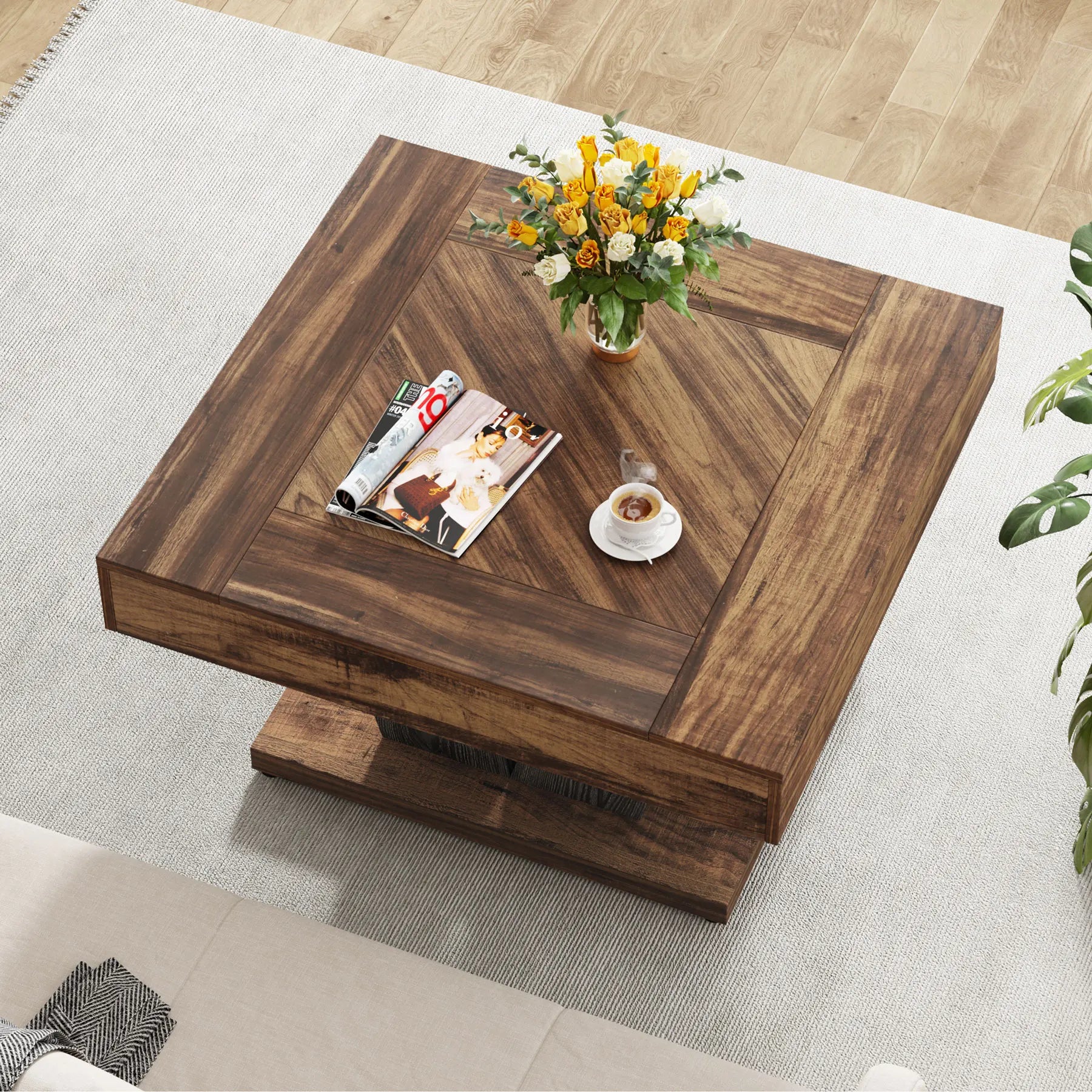 Table basse rustique en bois pour salon