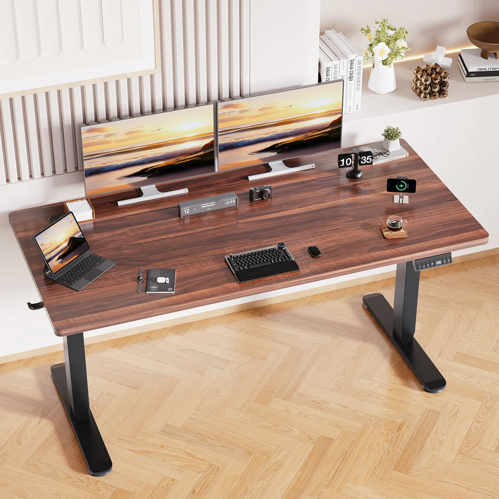 Bureau de travail en bois électrique réglable