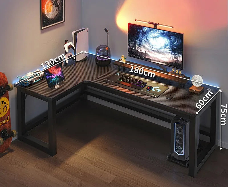 Bureau d'angle noir minimaliste