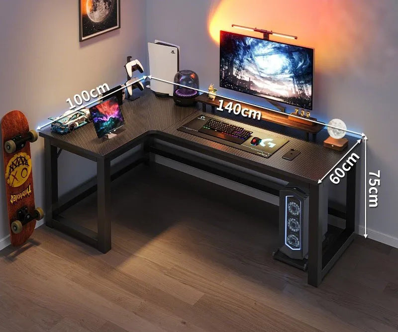 Bureau d'angle noir minimaliste