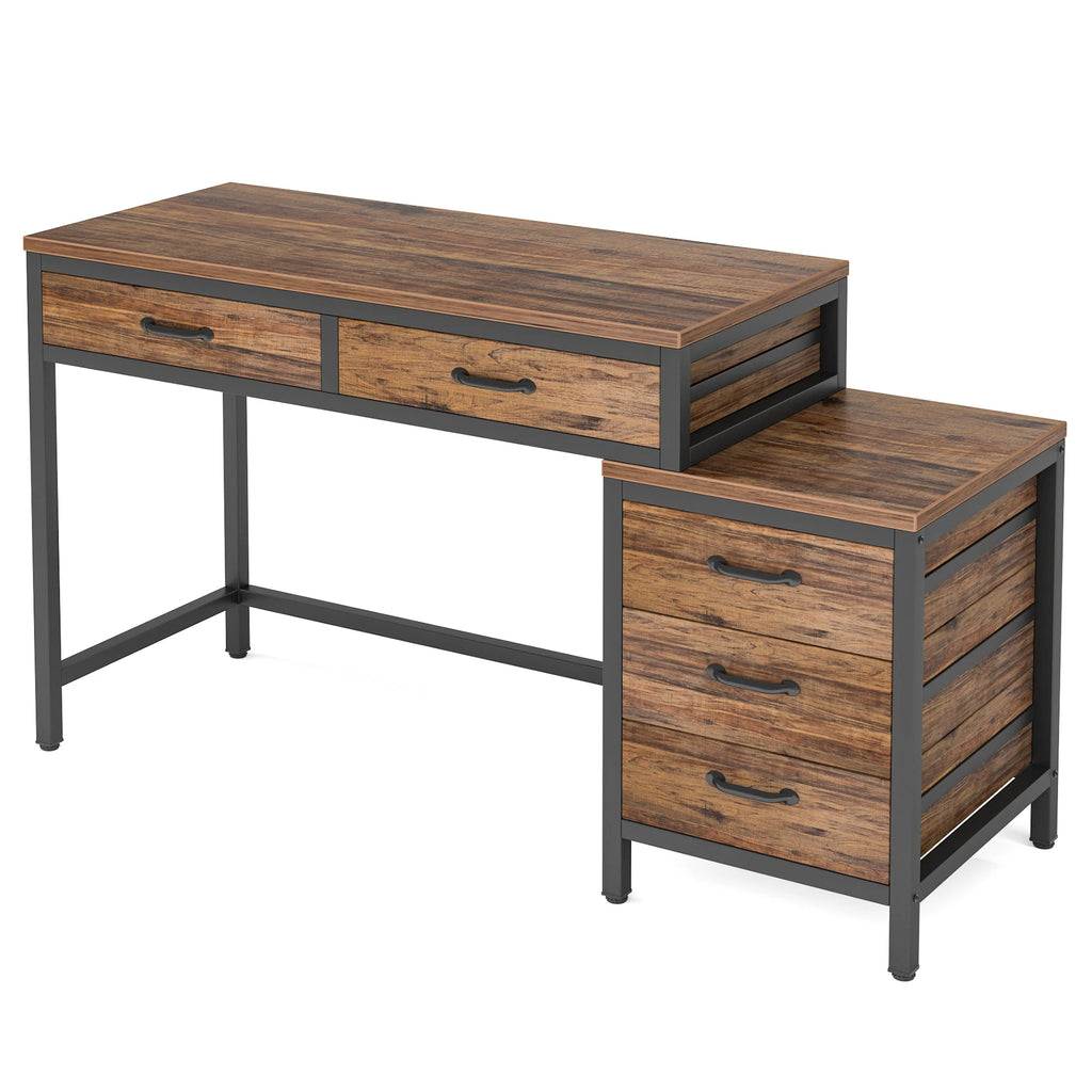 Bureau en bois avec rangement minimaliste