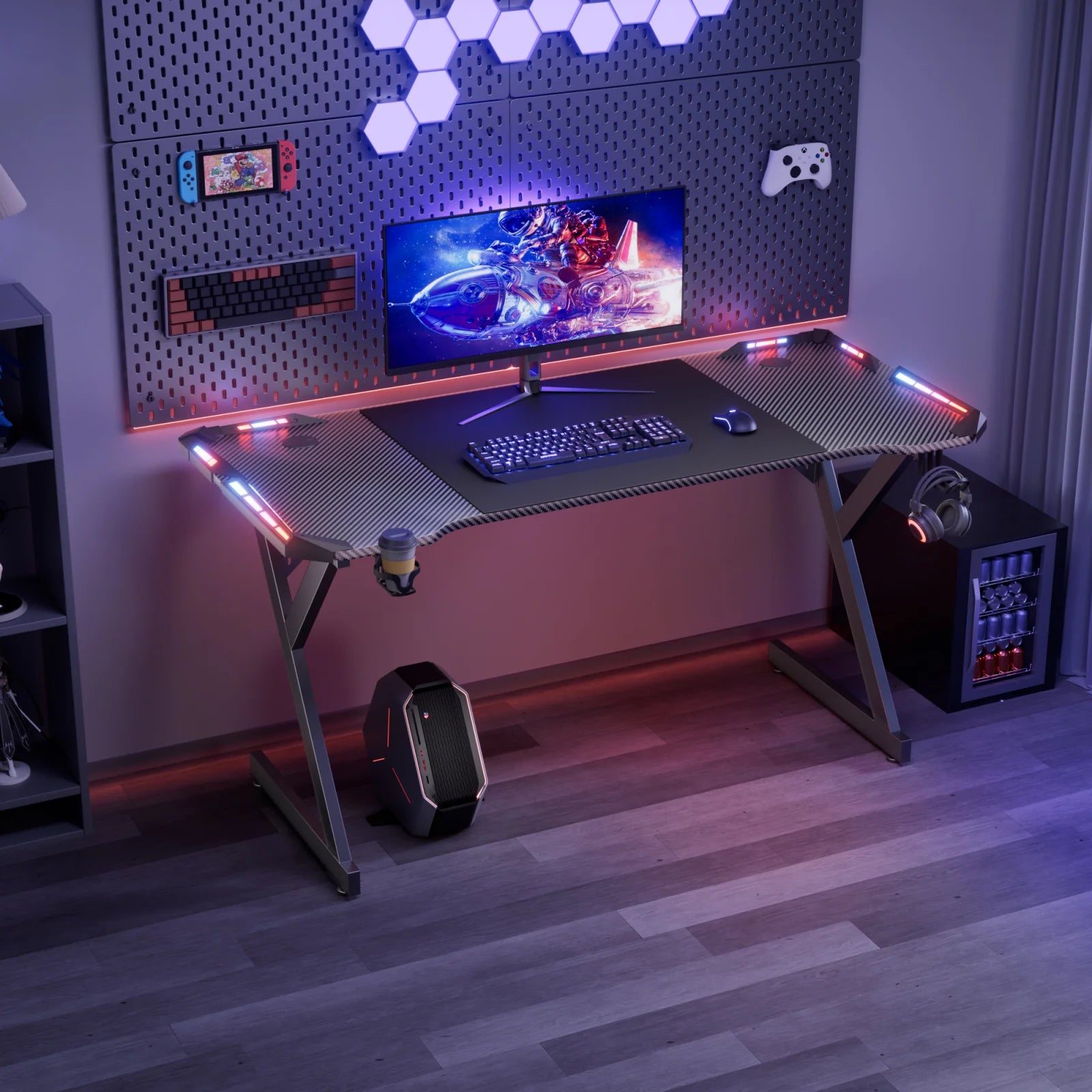 Bureau gamer réglable RGB Led