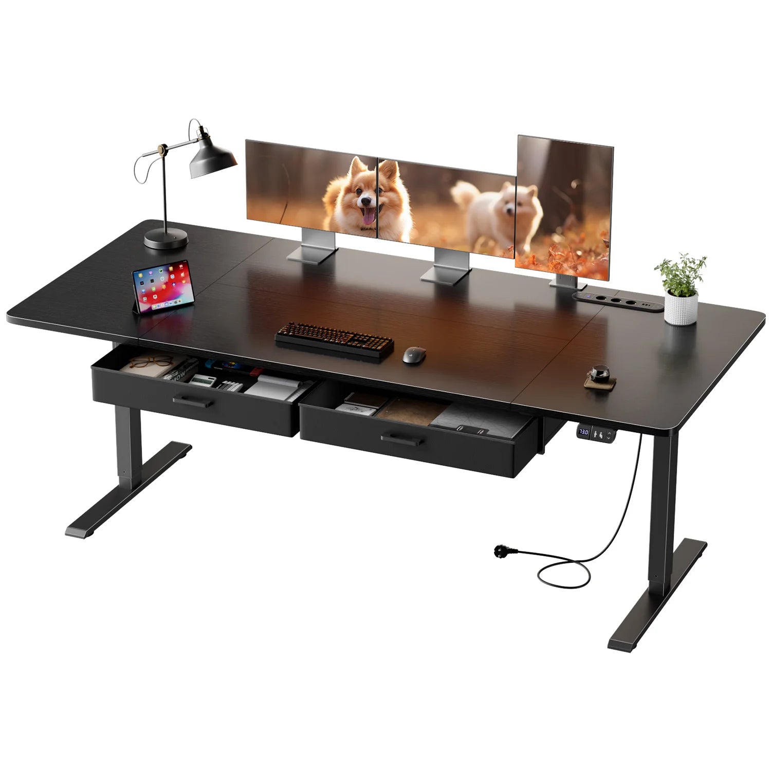 Bureau de travail moderne réglable avec rangement