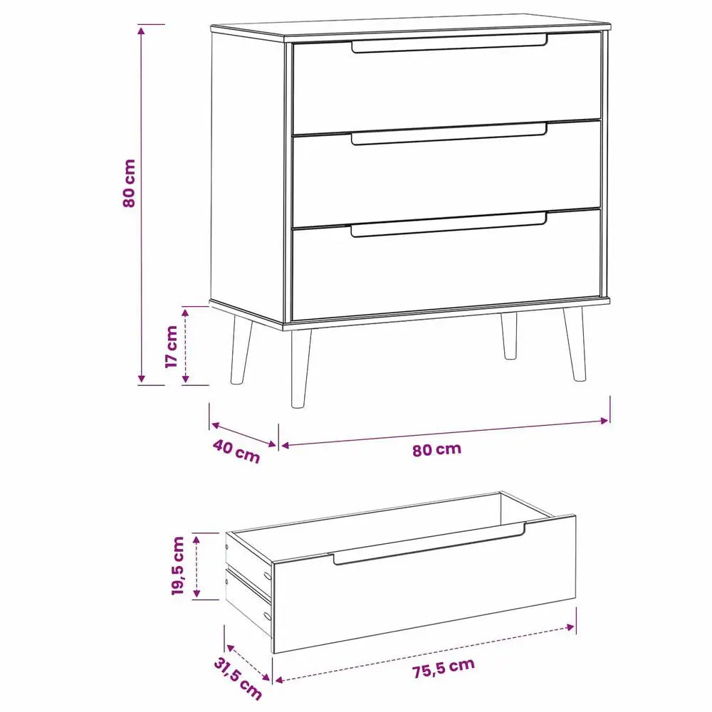 Meuble de rangement en bois avec tiroirs