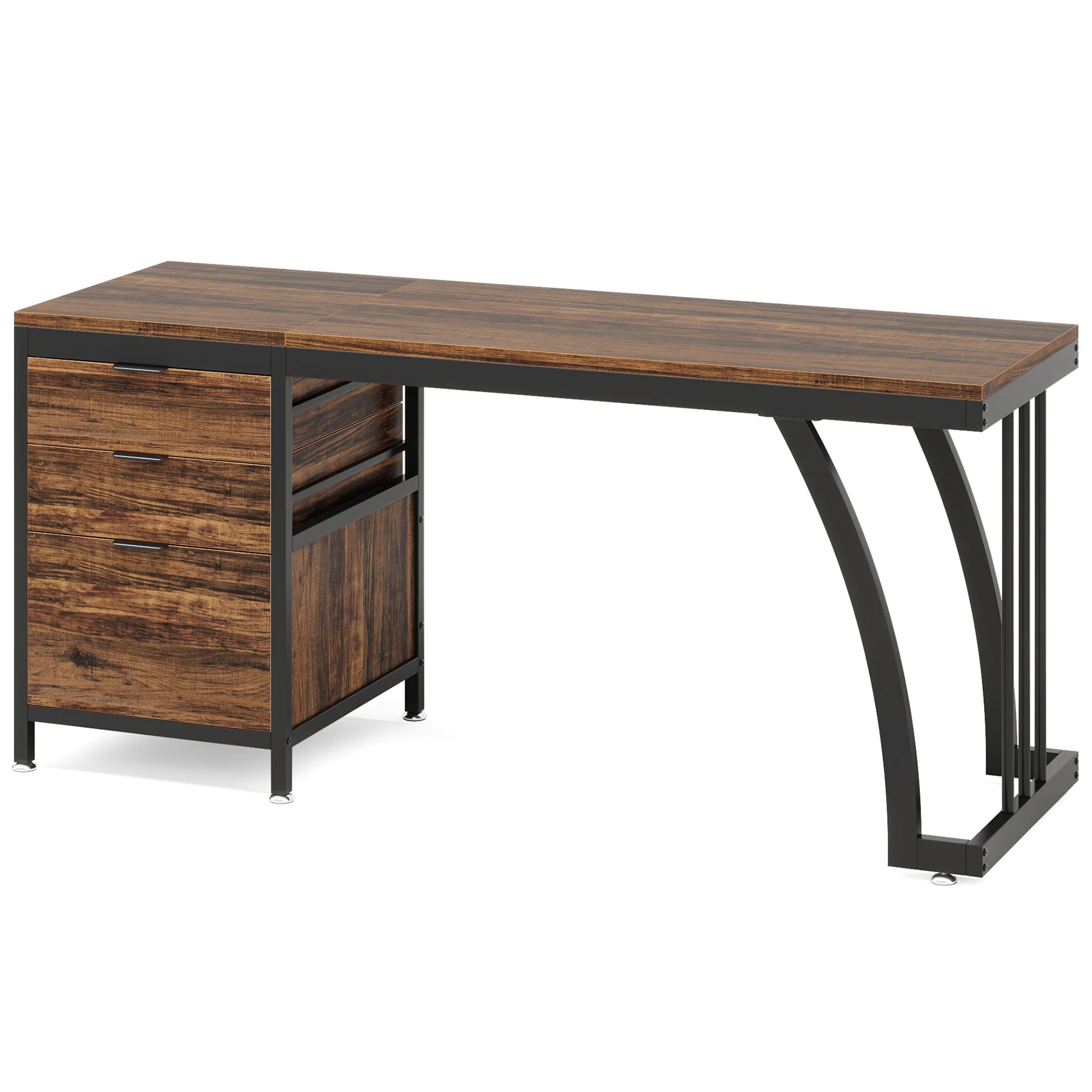 Bureau en bois avec rangement minimaliste