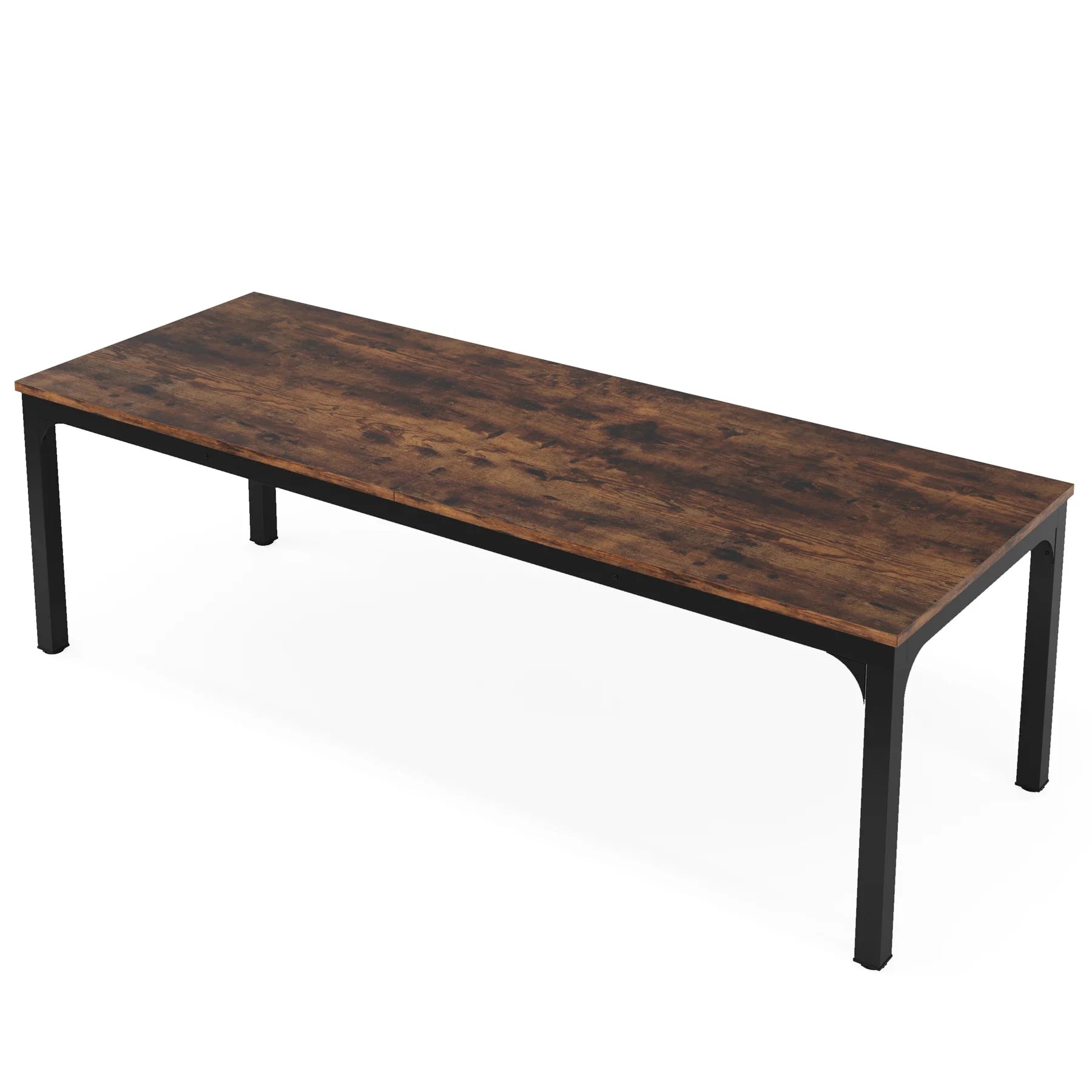 Bureau long en bois avec double espaces de travail