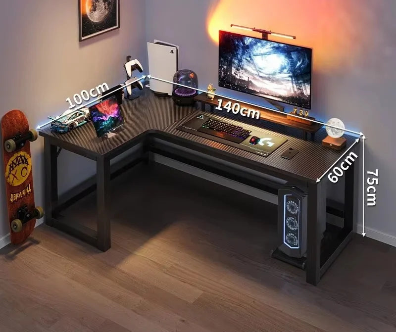 Bureau d'angle noir minimaliste
