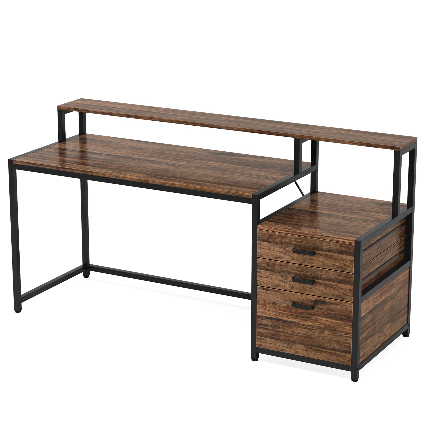 Bureau en bois avec rangement minimaliste